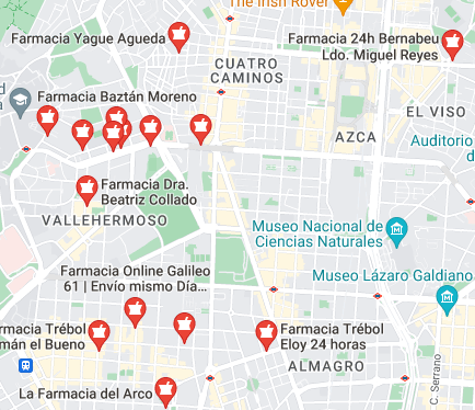 Mapa de farmacias Madrid